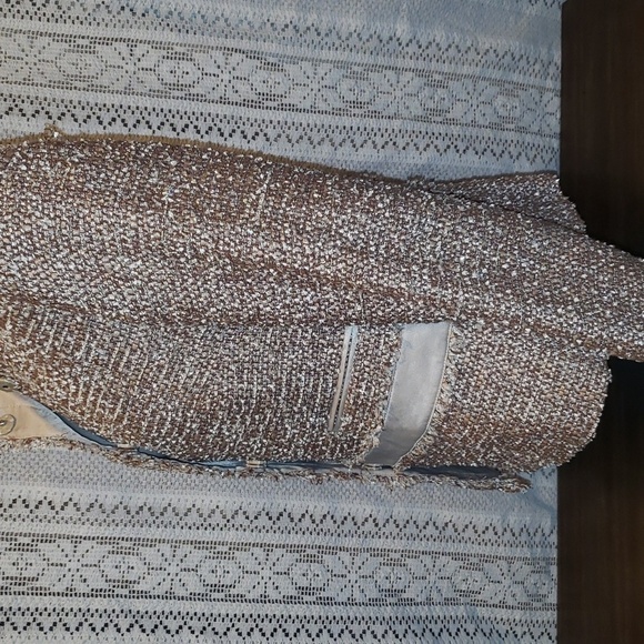 Jones New York Collection Lined Fray Fringe Long Sleeve Jacket Blazer - Picture 4 of 8